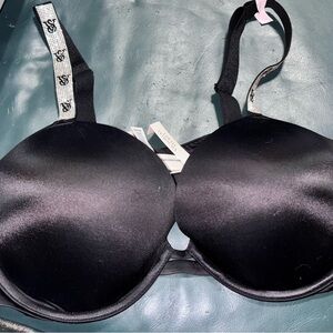 PINK Victoria's Secret Black Bra with Logo Straps